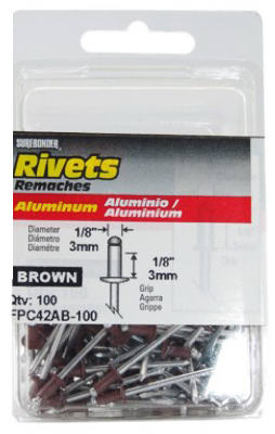 100-Pack Short Brown Aluminum Rivets
