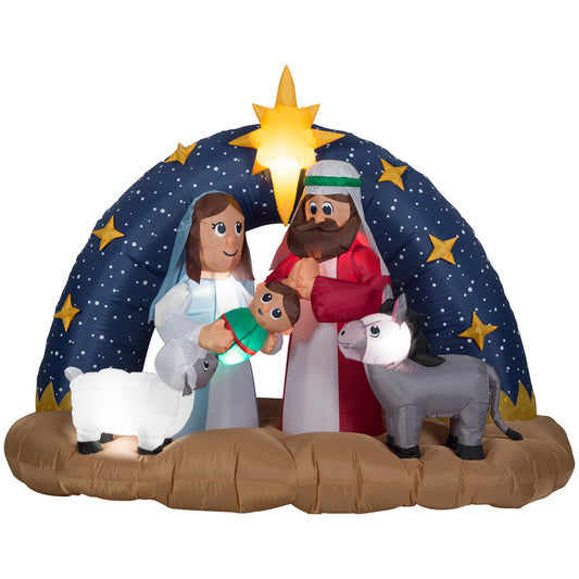 Gemmy 59 in. Snowy Night Nativity Inflatable