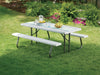 Lifetime Steel Gray 29 in. Foldable Picnic Table