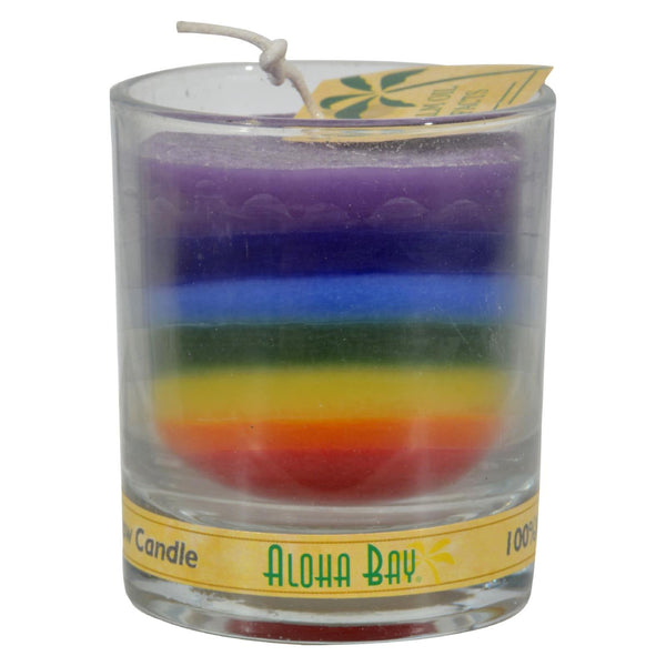 Aloha Bay - Votive Jar Candle - Unscented Rainbow - Case of 12 - 2.5 oz (Pack of 12)