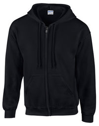 Hooded Zip Sweatshirt, Black Cotton/Poly, XL (Pack of 2)