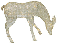 LED Christmas Outdoor Decoration, Gold Mesh, Grazing Doe, 38-In.