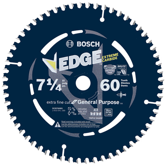 Bosch 7-1/4 in. D X 5/8 in. Carbide Circular Saw Blade 60 teeth 1 pk