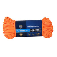 Paracord 550 Nylon Rope, Orange, 5/32-In. x 100-Ft.