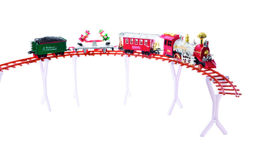 Decoris Red/Green Aluminum/Plastic Tabletop LED Christmas Train Set 32 L x 4 H x 3 W in.