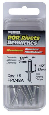 Aluminum Rivets, Long, 1/8-In., 15-Pk. (Pack of 5)
