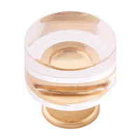 Hickory Hardware Modern Round Cabinet Knob 1-1/4 in. D 1-9/16 in. Brushed Golden Brass 1 pk