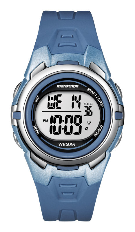 Timex Marathon Unisex Round Blue Digital Watch Resin Water Resistant