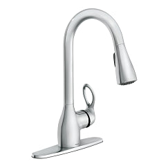CHROME ONE-HANDLE HIGH ARC PULLDOWN KITCHEN FAUCET