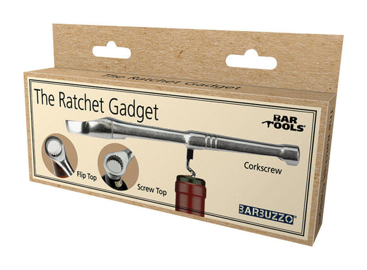 Barbuzzo Bar Tools The Ratchet Gadget Corkscrew/Bottle Opener Cast Aluminum 1 pk (Pack of 6)