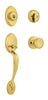 Kwikset SmartKey Chelsea/Cameron Polished Brass Entry Handleset KW1 1-3/4 in.
