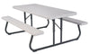 Lifetime Steel Gray 29 in. Foldable Picnic Table