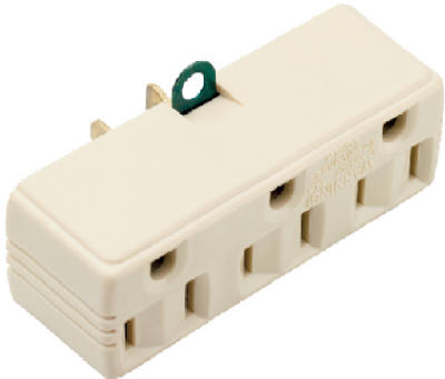 Triple Adapter 15A Ivory