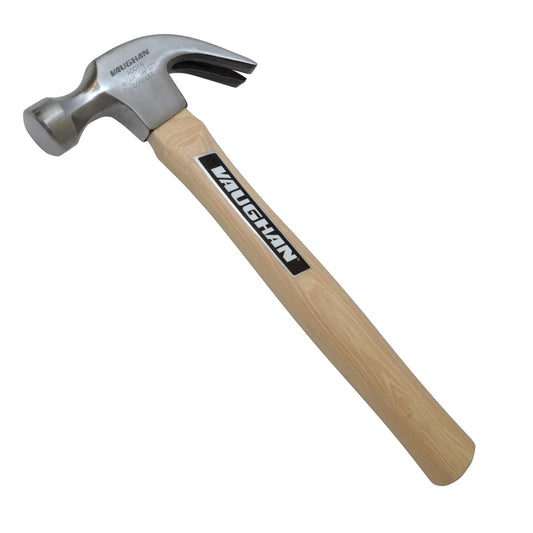 Vaughan 16 oz Milled Face Claw Hammer 13 in.   Hickory Handle