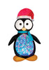 Gemmy  LED  White  90.16 in. Inflatable  Penguin with Kaleidescope Lighting
