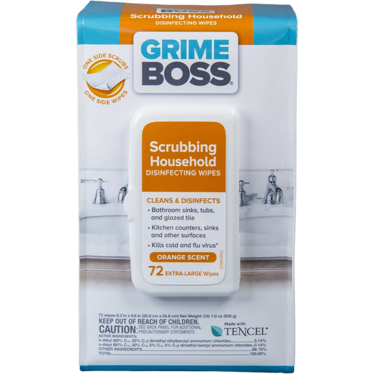 Grime Boss Fiber Blend Scrubbing Household Disinfecting Wipe 9.5 L x 8 w in.
