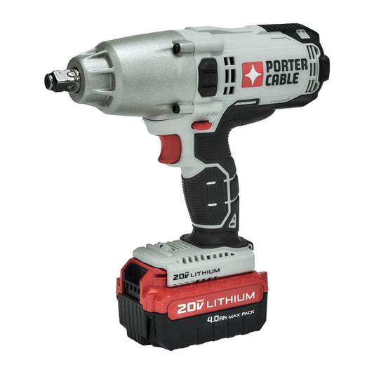 Porter Cable 20 V 1/2 in. Cordless Brushed Impact Wrench Kit (Battery & Charger)