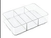 InterDesign Clear Clarity Interlocking Divided Plastic Drawer Organizer 12 in. L x 8 in. W x 3 in. D