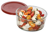 Anchor Hocking 91549L20 7 Cup Round Kitchen Storage Container With Red Lid (Pack of 4)