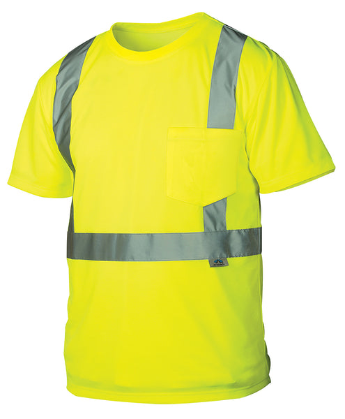 Camiseta de manga corta de seguridad Pyramex Rts2110m color lima medio