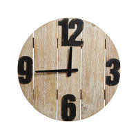 Decoris  1.38 in. H x 15.75 in. W x 15.75 in. L Natural  Glass/MDF  Plank Wall Clock