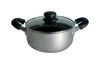 Bene Casa Dutch Oven 3 Qt. 2.9 L Glass Non Stick, Silver 464 Deg F 8" X 4" X 13"
