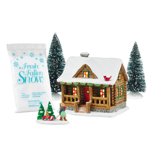 Department 56  Holiday in the Woods Cabin  Village Building  Multicolored  Porcelain  5 pc. set