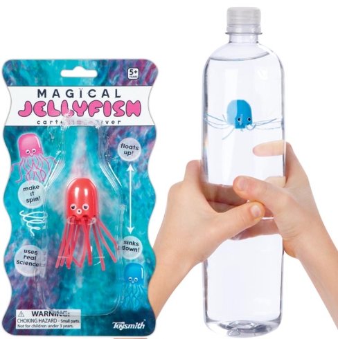 Toysmith 07994 Magical Jelly Fish Cartesian Diver Toy Assorted Colors