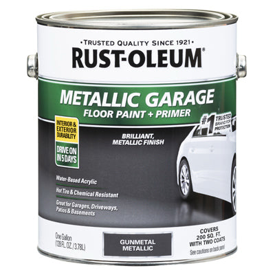 Concrete Floor Paint, Metallic Gunmetal, 1-Part, 1-Gallon