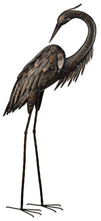BRONZE HERON 43" PREENING