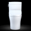 TOTO® WASHLET®+ Aquia IV® Cube Two-Piece Elongated Dual Flush 1.28 and 0.8 GPF Toilet with Auto Flush S500e Bidet Seat, Cotton White - MW4363046CEMFGA#01
