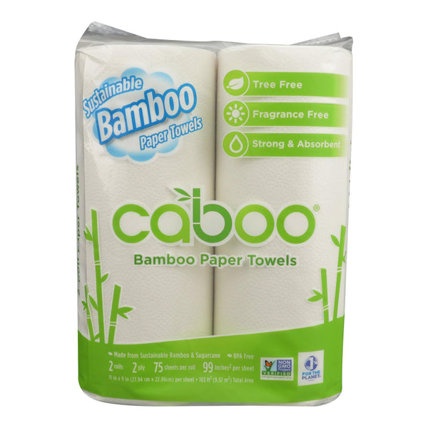 Caboo - Toalla de papel 75 hojas - Caja de 12 - 2 CT (Paquete de 12)