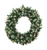 Celebrations  Prelit Green  LED Decorated Wreath  48 in. L Pure White/Red