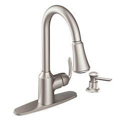 SPOT RESIST STAINLESS ONE-HANDLE HIGH ARC PULLDOWN KITCHEN FAUCET