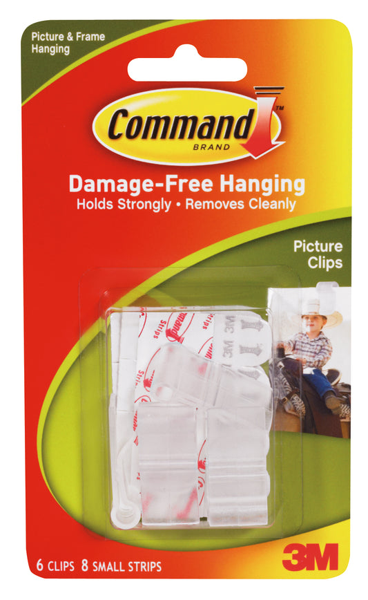 Command Strips 17210 Clear Picture Clips 6 Count With Command™ Adhesive Strips