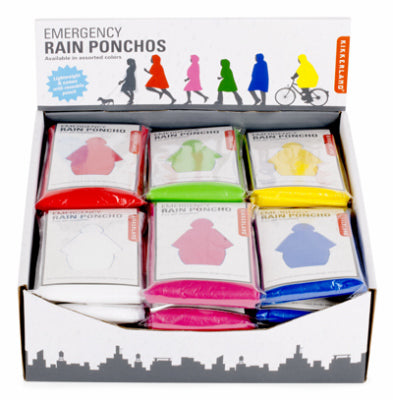 Emergency Rain Poncho, Assorted Colors (Pack of 24)