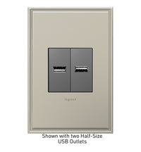 Legrand  Adorne  2.1 amps 125 volt Silver  Half Size USB Charging Port  5-15 R  1 pk
