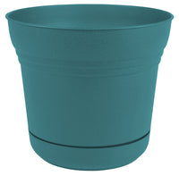Bloem Llc Sp1026 9.75 Bermuda Teal Saturn Planter With Saucer