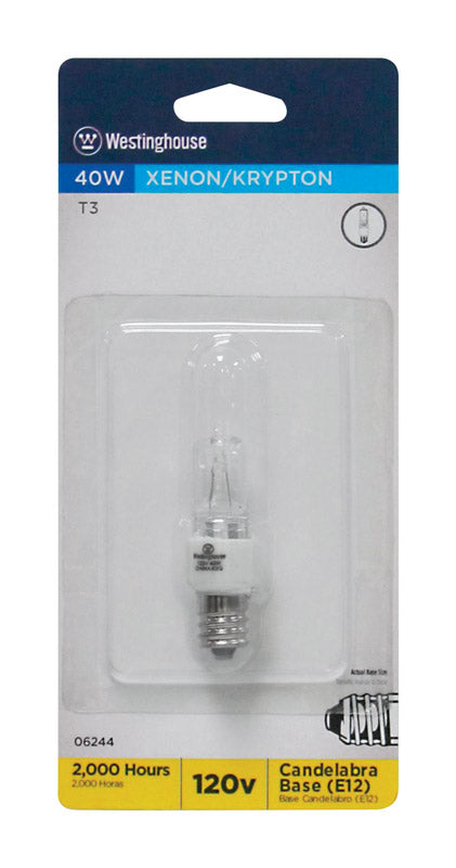Westinghouse 40 W T3 Specialty Incandescent Bulb E12 (Candelabra) White 1 pk