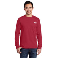 Artcraft XL  Unisex Long Sleeve Red Pocket T-Shirt