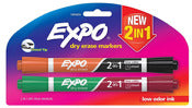 Expo 1944654 Chisel Tip Dry Erase 2-In-1 Markers Assortment 2 Count