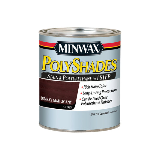 Minwax 61780 1 Quart Bombay Mahogany Polyshades® Gloss Wood Stain (Case of 4)