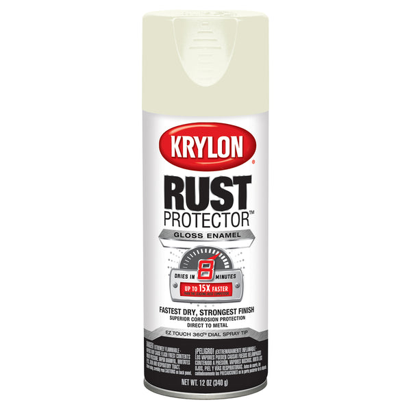 Pintura en aerosol protectora de óxido Krylon color marfil brillante, 12 oz (paquete de 6)