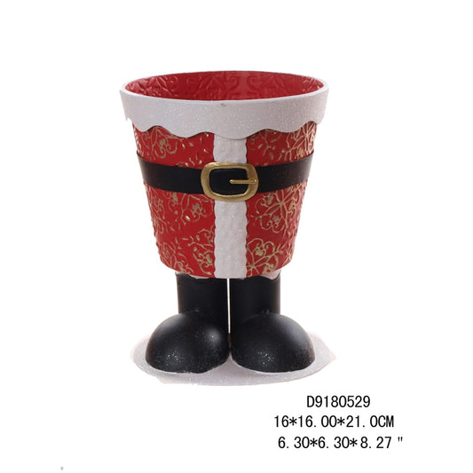 Celebrations Black/Red/White Santa Boots Bucket Tabletop DΘcor (Pack of 6)
