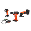 Black+Decker GoPak 12 V Cordless Brushed 3 Tool LED Light and Sander Kit