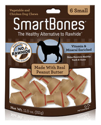 Dog Treats, Small Peanut Butter Chew, 6-Pk.
