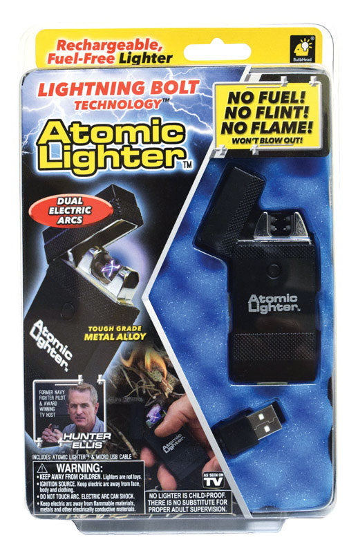 Atomic Black Metal Lightning Bolt Technology Lighter