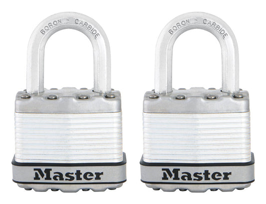 Master Lock 1-3/4 in.   W Stainless Steel Ball Bearing Locking Padlock 2 pk Keyed Alike