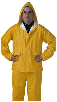 PVC Rainwear .25-Mm Double-ply Suit, Yellow, Medium