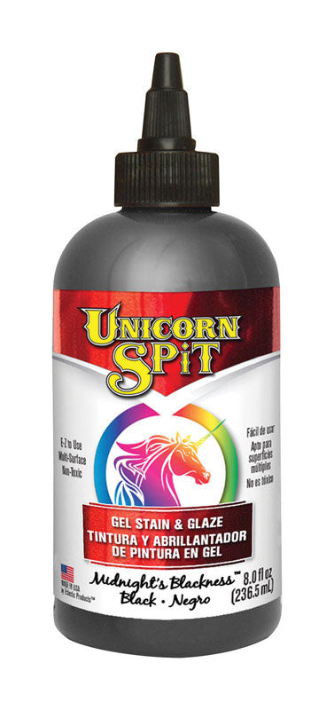 Unicorn Spit Flat Black Gel Stain and Glaze 8 oz. (Pack of 6)